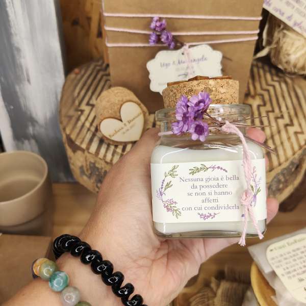 Candela artigianale in cera di soia